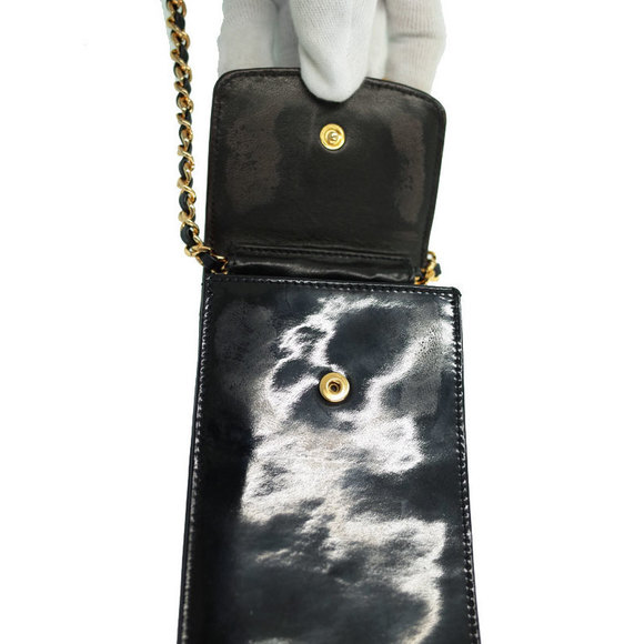 Chanel Coco Mark Chain Mini Pouch Shoulder Bag Black - Picture 4 of 9